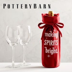 Pottery Barn Making Spirts Bright Velvet Wine Bag